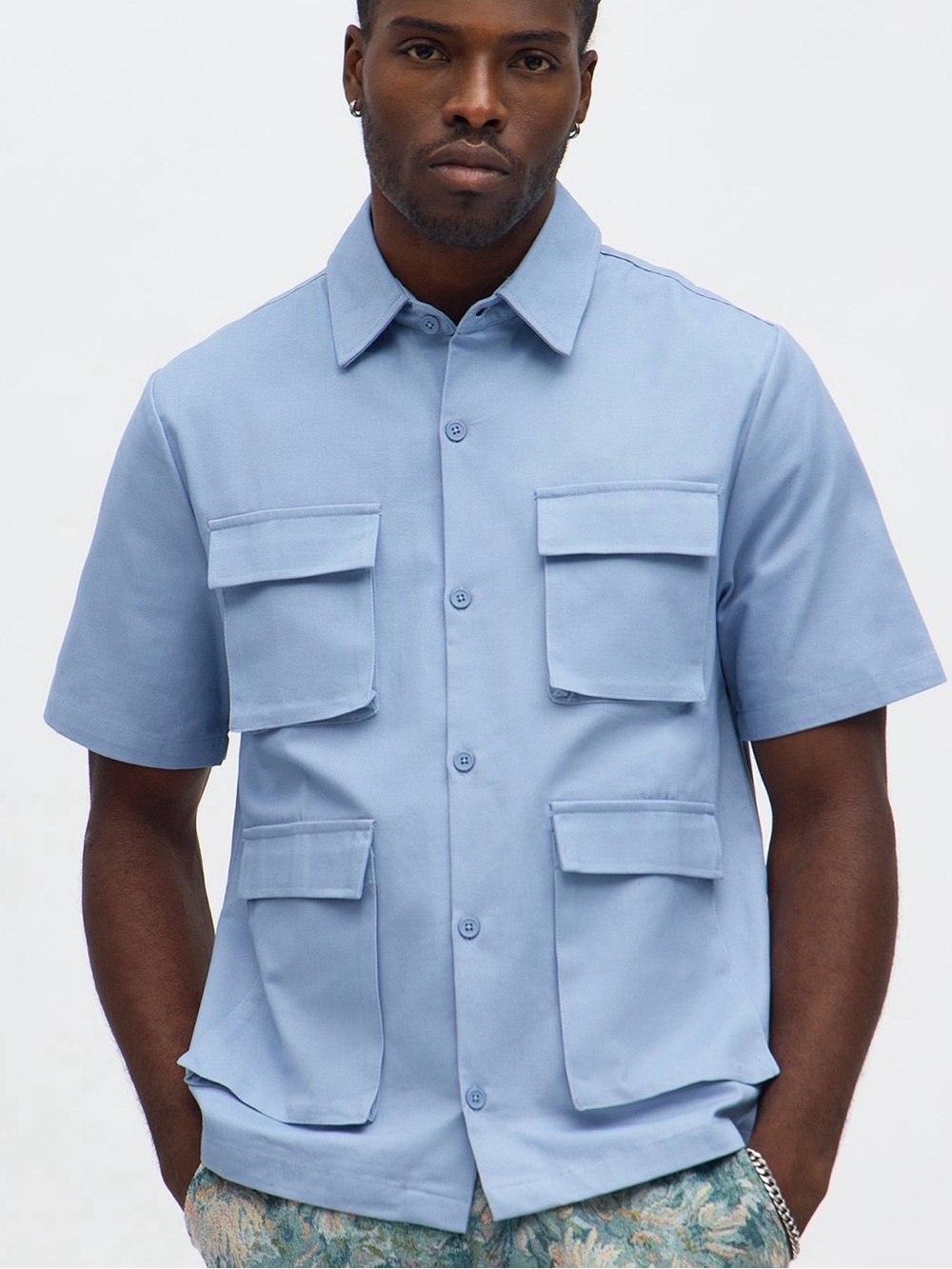 Men’s XXL blue button up shirt / NEW